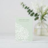 Carte d'affichage Chic Aqua Green Rose Floral (Debout devant)