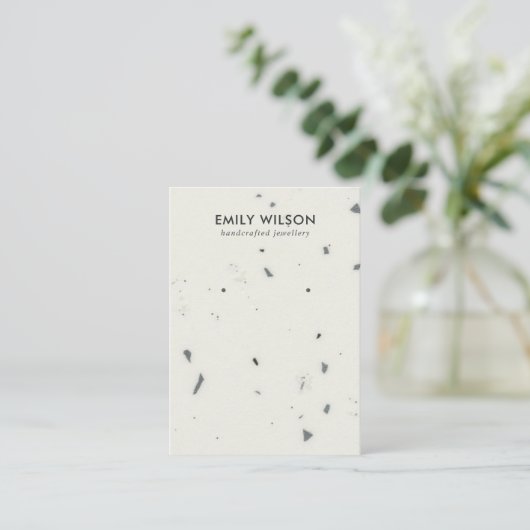 CARTE D'AFFICHAGE CHIC BLANC GRAY TERRAZZO (Debout devant)