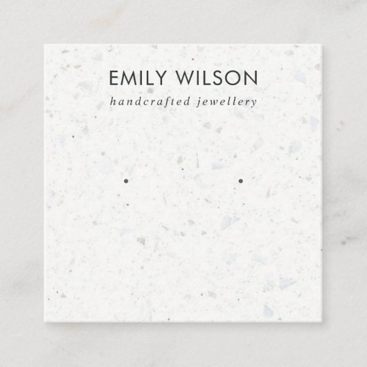 CARTE D'AFFICHAGE CHIC BLANC GRAY TERRAZZO STUD EA (Devant)