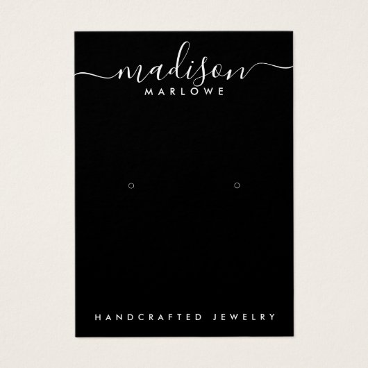 Carte d'affichage Chic Monogramme Noir (Devant)