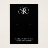 Carte d'affichage Chic Monogramme Noir (Devant)