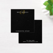 Carte d'affichage Chic or Monogramme noir oreille (Bureau)