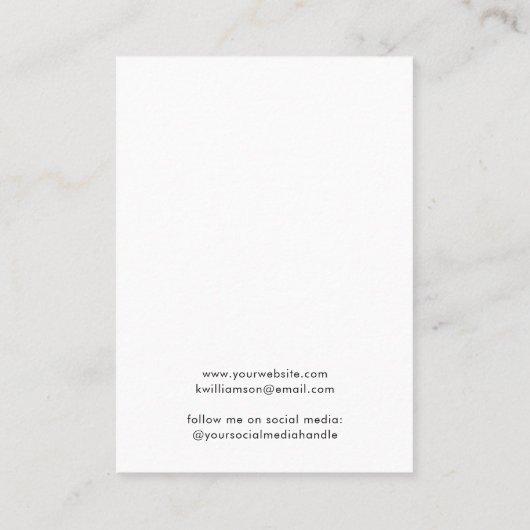 Carte d'affichage Chic Script Collier (Dos)