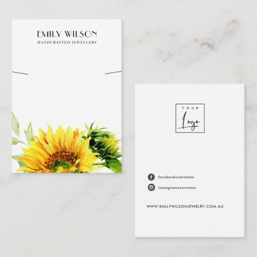 CARTE D'AFFICHAGE CHIC SUNFLOWER FALL NECKLACE BRA (Devant / Derrière)