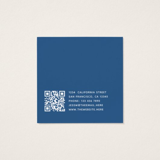 Carte d'affichage classique bleu blanc QR Code d'o (Dos)