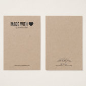 Carte d'affichage Coeur fait avec amour Kraft (Devant & derrière)