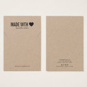 Carte d'affichage Coeur fait avec amour Kraft (Devant & derrière)