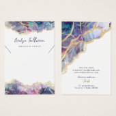 Carte d'affichage Collier opal violet (Devant & derrière)