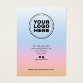 Carte d'affichage colorée Pastel Ombre moderne (Dos)