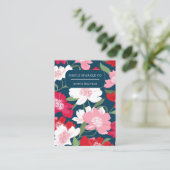 Carte d'affichage colorée Rouge Floral (Debout devant)