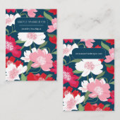 Carte d'affichage colorée Rouge Floral (Devant / Derrière)