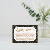 Carte d'affichage Confetti Noir & Or (Debout devant)