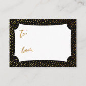 Carte d'affichage Confetti Noir & Or (Dos)