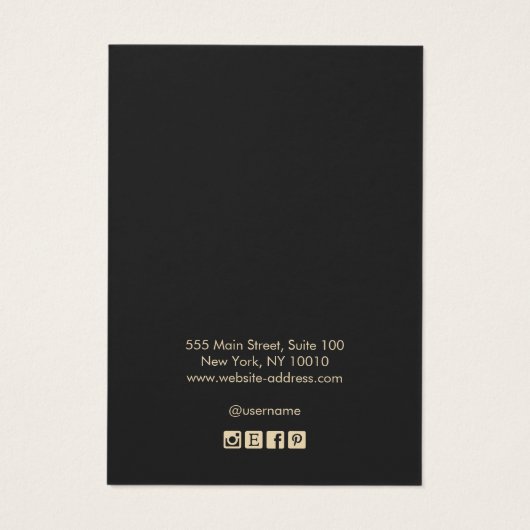 Carte d'affichage cool Black Rustic Edgy (Dos)