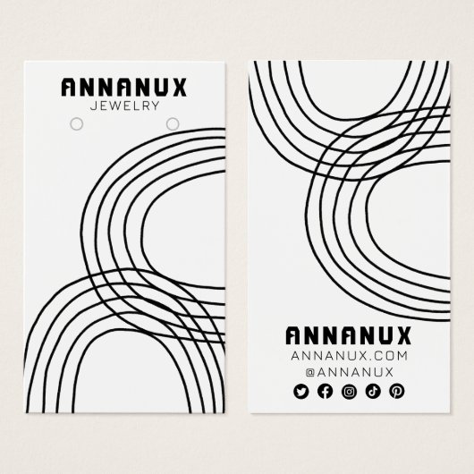 Carte d'affichage Cool minimaliste Lignes à oreill (Devant & derrière)
