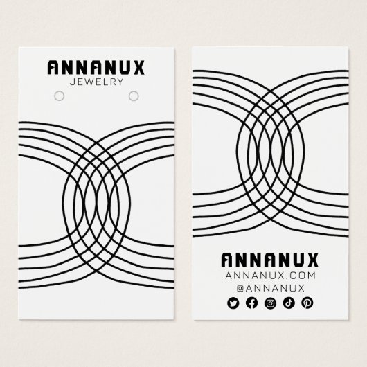 Carte d'affichage Cool minimaliste Lignes à oreill (Devant & derrière)
