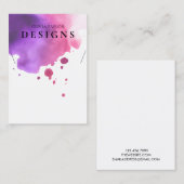 Carte d'affichage couleur Aquarelle rose Collier (Devant / Derrière)