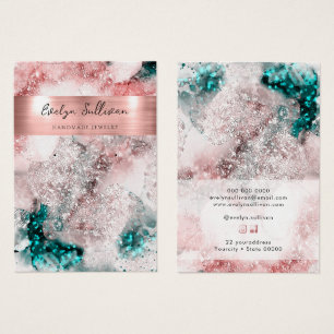 Carte d'affichage couleur d'oreille rose turquoise