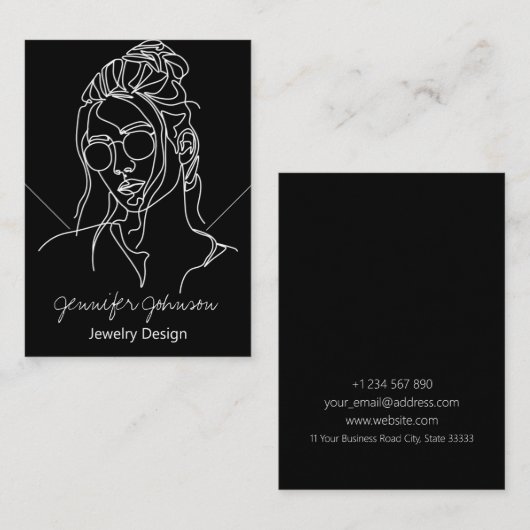 Carte d'affichage couleur noir et blanc (Devant / Derrière)