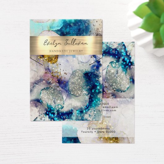 Carte d'affichage couleur or bleu parties scintill (Bureau)