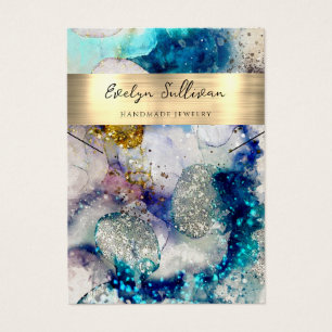 Carte d'affichage couleur or bleu parties scintill