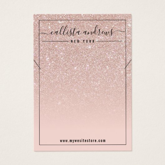 Carte d'affichage couleur or rose pâle Parties sci (Devant)