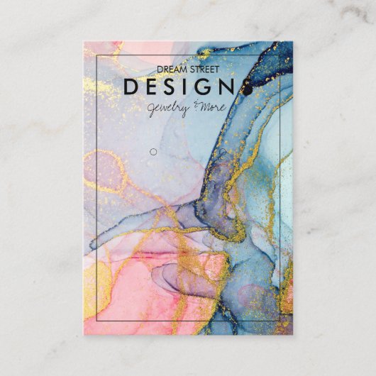 Carte d'affichage couleur or rose tendance (Devant)