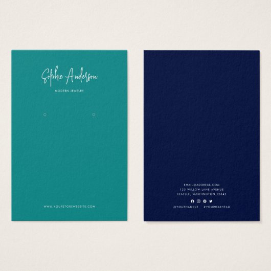 Carte d'affichage couleur personnalisée de script  (Devant & derrière)