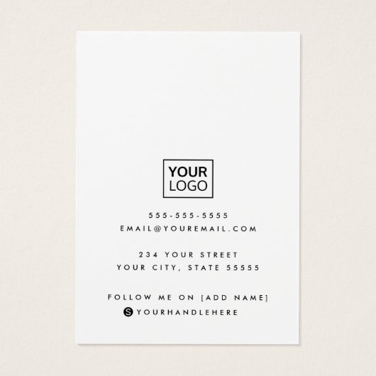 Carte d'affichage couleur personnalisée de script (Dos)