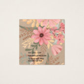 Carte d'affichage couleur rose floral Kraft (Dos)