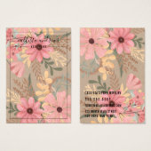 Carte d'affichage couleur rose Kraft Cursive Colli (Devant & derrière)