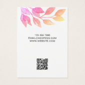 Carte d'affichage couleur rose QR Code Boucles (Dos)