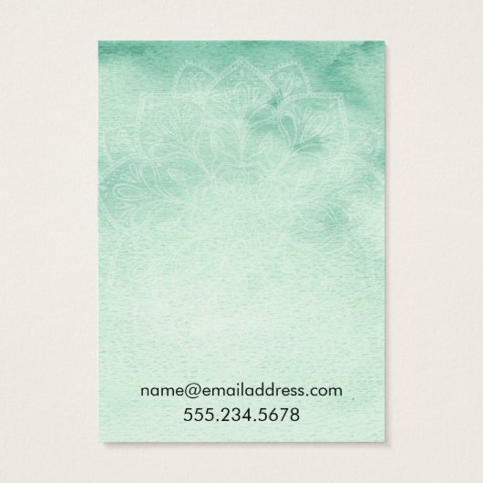 Carte d'affichage couleur verte Mandala (Dos)