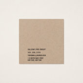 Carte d'affichage Cursive de papier Kraft simple (Dos)