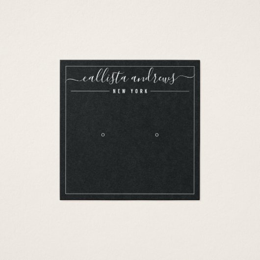 Carte d'affichage Cursive de papier noir simple (Devant)