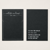 Carte d'affichage Cursive en papier noir simple (Devant & derrière)