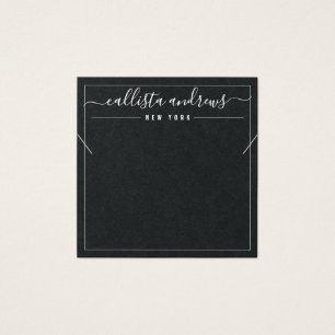 Carte d'affichage Cursive en papier noir simple