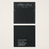 Carte d'affichage Cursive en papier noir simple (Devant & derrière)