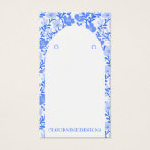 Carte d'affichage de bijoux à arche florale bleu (Devant)