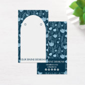 Carte d'affichage de bijoux à arche florale bleu (Bureau)