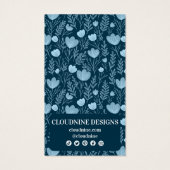 Carte d'affichage de bijoux à arche florale bleu (Dos)