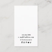 Carte d'affichage de bijoux Black White Floral (Dos)