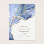Carte d'affichage de bijoux en agate bleu fleur (Dos)