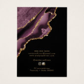 Carte d'affichage de bijoux en agate de mauve fonc (Dos)