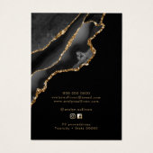 Carte d'affichage de bijoux en agate noir et or (Dos)