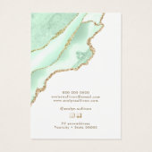 Carte d'affichage de bijoux en agate vert de mer (Dos)