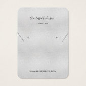 Carte d'affichage de bijoux en métal argenté (Devant)