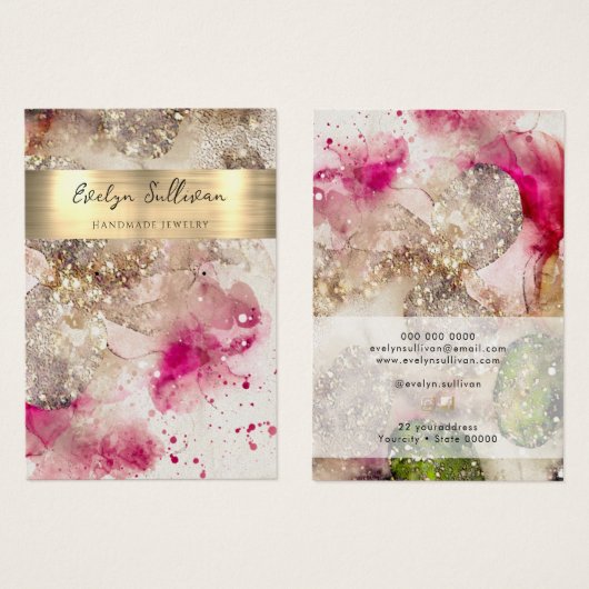 Carte d'affichage de bijoux en parties scintillant (Devant & derrière)