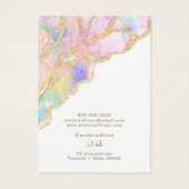 Carte d'affichage de bijoux opale rose bleu (Dos)