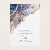 Carte d'affichage de bijoux opale violet (Dos)